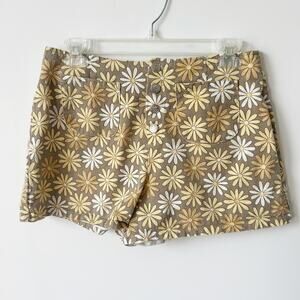 Vintage 1990s Shorts Iz Byer California Size 11 Floral Button Daisy Made in USA